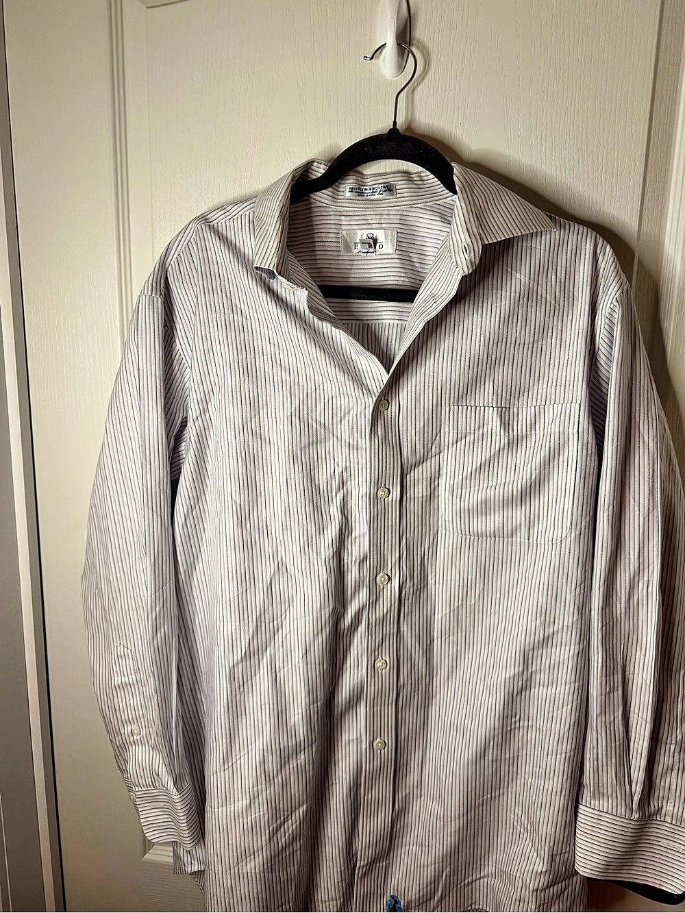 ENRO Striped Cotton Button Down Size 16 (32/33) Like New